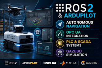 develop ros2 opc ua ardupilot gazebo autonomous navigation with matlab plc scada