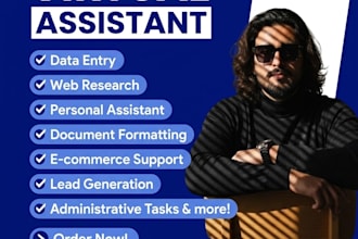 be your professional administrative virtual assistant and data entry expert