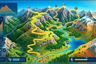 design 3d trail hiking direction interactive topographic tourist navigation maps