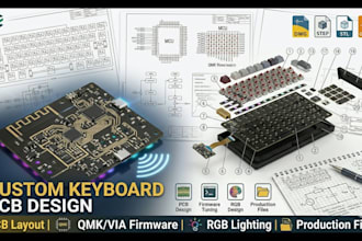 design custom mechanical keyboard pcb, firmware, schematic and 3d keyboard pcb