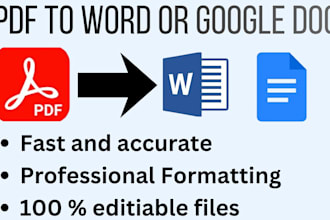 convert PDF to word,docx and format editable word documents