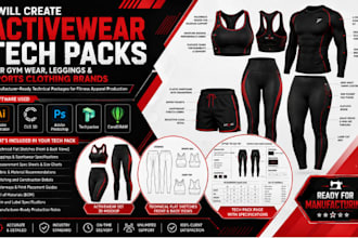 create activewear tech packs for gym wear leggings and sports clothing brands