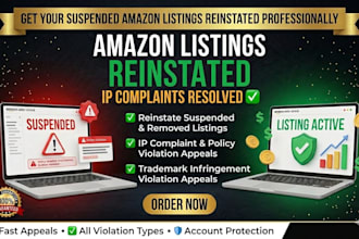reinstate suspended amazon listing and resolve ip complaint policy violations