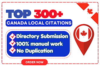do 300 canada local citation and directory submission for local SEO