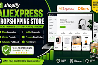 build shopify store shopify dropshipping store via aliexpress alibaba with dsers