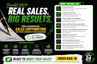 write a high converting sales page, landing page, sales funnel copy in 24 hours