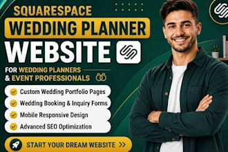squarespace wedding planner website, event planner, bridal website, rsvp invite