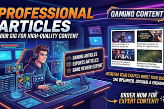 write gaming articles, esports, and gaming content