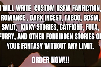write nsfw fanfiction futa romance dark incest taboo bdsm catfight story for you