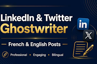 write engaging linkedin and twitter posts in french and english