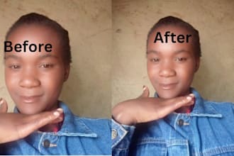do professional photo retouching with before and after