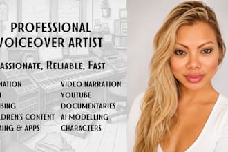 deliver a canadian or american female voiceover