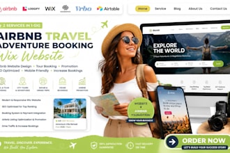 airbnb travel local adventure city safari hiking tour cruise booking wix website