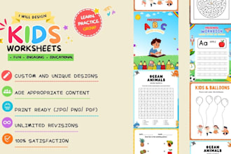 design custom worksheets and activity books for kids