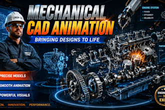create 3d cad architectural visualization product render machine animation video