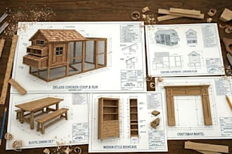 design DIY woodworking plans, chicken coop, furniture, and custom carpentry plan