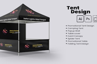 design canopy tent, table cover and flag your exhibition
