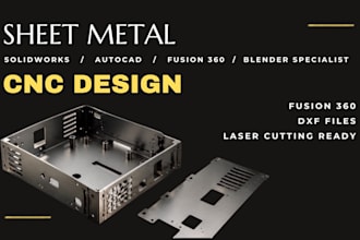 create cnc laser cutting design, fusion 360 cad and sheet metal enclosure dxf