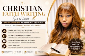 write christian prayers, bible devotionals and faith based content