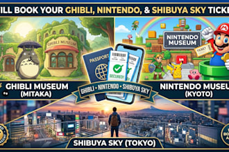 book ghibli museum, nintendo museum and shibuya sky tickets
