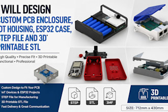design custom pcb enclosure iot housing esp32 case step files and 3d printable