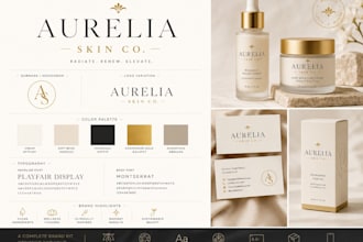 create a modern brand kit with logo, colors, and fonts