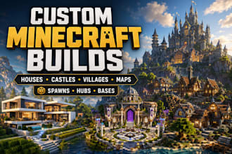 build custom minecraft maps, houses, castle, village, base, spawns and hubs