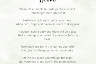 write heartfelt copy, poetry and devotionals