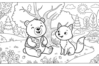 create cute colouring book for children