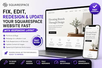 fix, edit, redesign and update your squarespace website responsive layout design