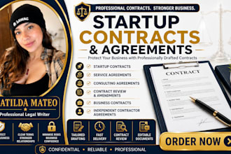 draft startup contract, service agreement, consulting agreement, contract review