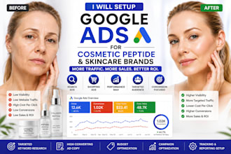 setup google ads for cosmetic peptide and skincare brands