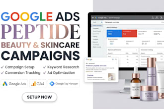 setup google ads for cosmetic peptide and skincare, beauty brands  ads