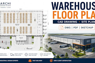 design warehouse floor plan pallet racking site plan and cad drawing