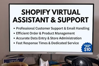 shopify e commerce virtual assistant and support