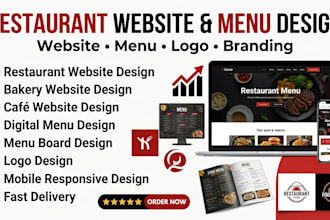 design bakery website restaurant menu cafe menu board, digital menu logo design