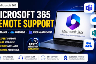 support your microsoft 365 workspace, teams, onedrive and users via remote