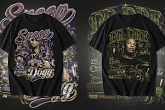 create bootleg vintage 90s rap tshirt designs for your brand