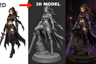convert 2d image photo logo sketch drawing to  3d stl model for printing