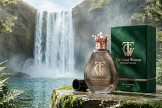 a luxurious and professional perfume packaging and logo