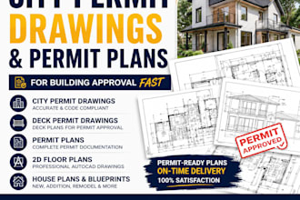 create city permit drawings, permit plans, and deck permit drawing fast