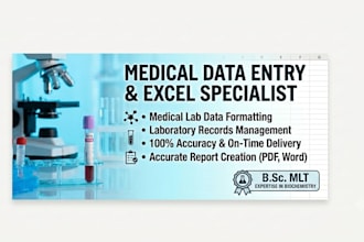 do professional medical data entry and excel data formatting