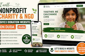 nonprofit, charity, ngo, 501c3 donation non profit website on duda website duda