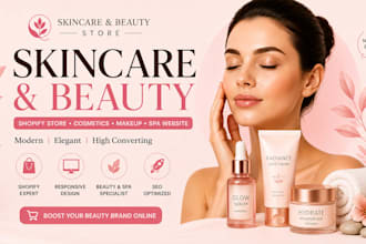design a shopify skincare store, website