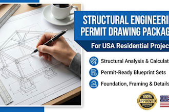 prepare structural engineering permit drawing package for USA residential proje
