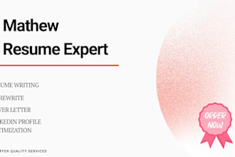 help to write a professional resume or CV, cover letter and linkedin profile