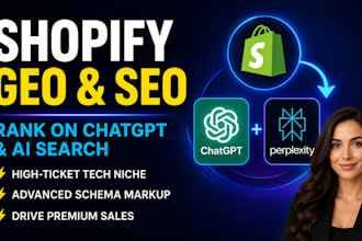 do GEO and SEO optimization for high ticket shopify tech stores