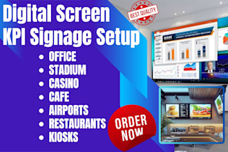 setup digital screen kpi signage for office stadium signage cafe airports kiosks