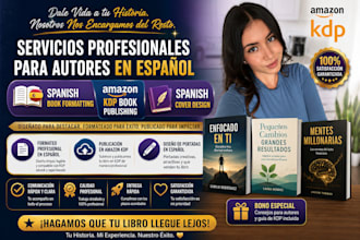 spanish book formatting, amazon kdp book publishing  and spanish cover design