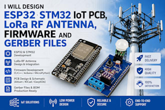 design esp32 stm32 iot pcb lora antenna firmware and gerber files